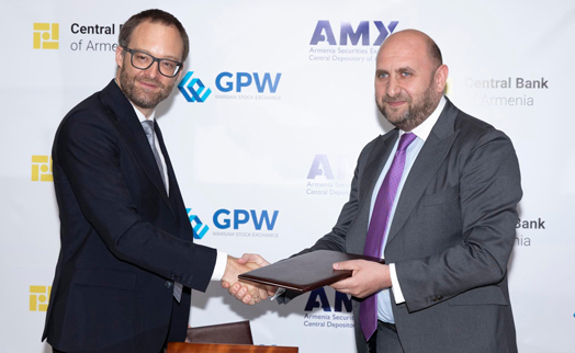 Central Bank of Armenia and Warsaw Stock Exchange sign contract of sale of Armenia Securities Exchange